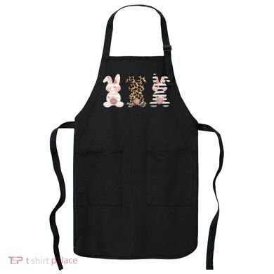 Leopard Easter Bunny Rabbit Trio Cute Easter Apron