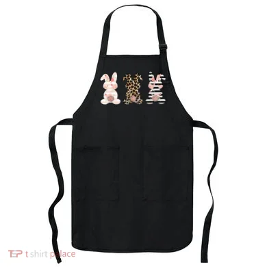 Leopard Easter Bunny Rabbit Trio Cute Easter Apron