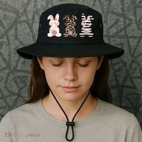 Leopard Easter Bunny Rabbit Trio Cute Easter Bucket Hat thumb 3