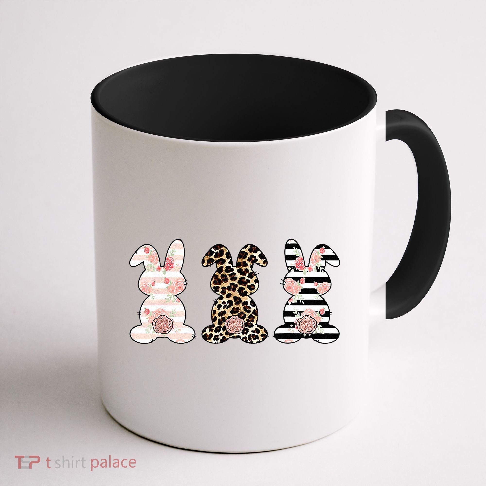 Leopard Easter Bunny Rabbit Trio Cute Easter Coffee Mug