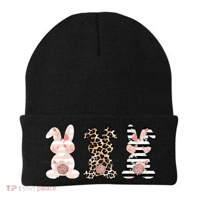 Leopard Easter Bunny Rabbit Trio Cute Easter Beanie