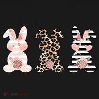 Leopard Easter Bunny Rabbit Trio Cute Easter Pajama Set thumb 2