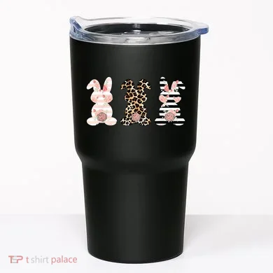 Leopard Easter Bunny Rabbit Trio Cute Easter Tumbler