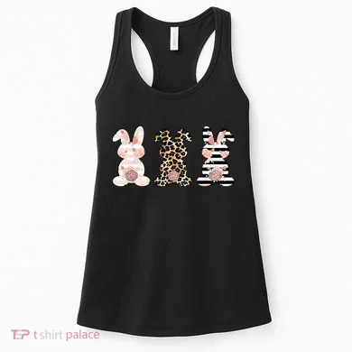 Leopard Easter Bunny Rabbit Trio Cute Easter Women's Tank Top