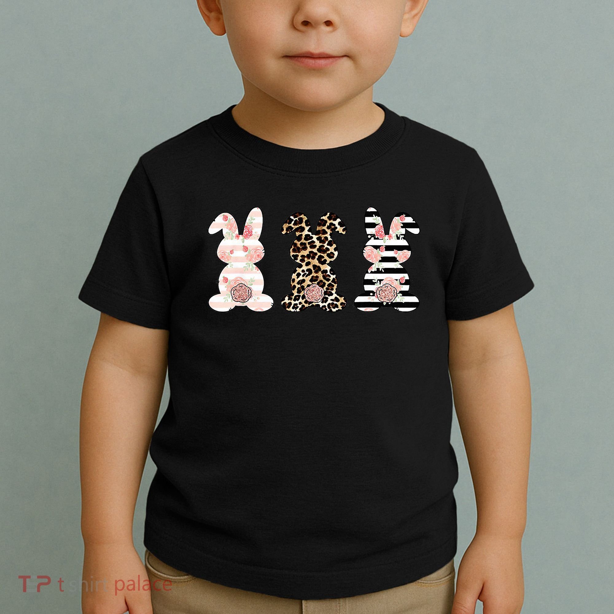 Leopard Easter Bunny Rabbit Trio Cute Easter Toddler T-Shirt