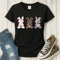 Leopard Easter Bunny Rabbit Trio Cute Easter Women's T-Shirt thumb 3