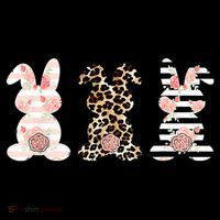 Leopard Easter Bunny Rabbit Trio Cute Easter Kids Sweatshirt thumb 2