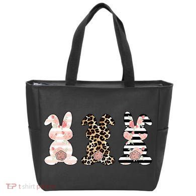 Leopard Easter Bunny Rabbit Trio Cute Easter Tote Bag