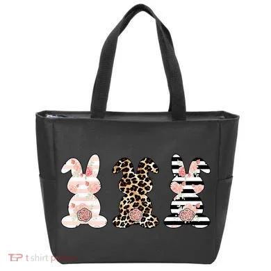 Leopard Easter Bunny Rabbit Trio Cute Easter Tote Bag