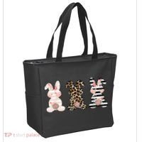Leopard Easter Bunny Rabbit Trio Cute Easter Tote Bag thumb 2