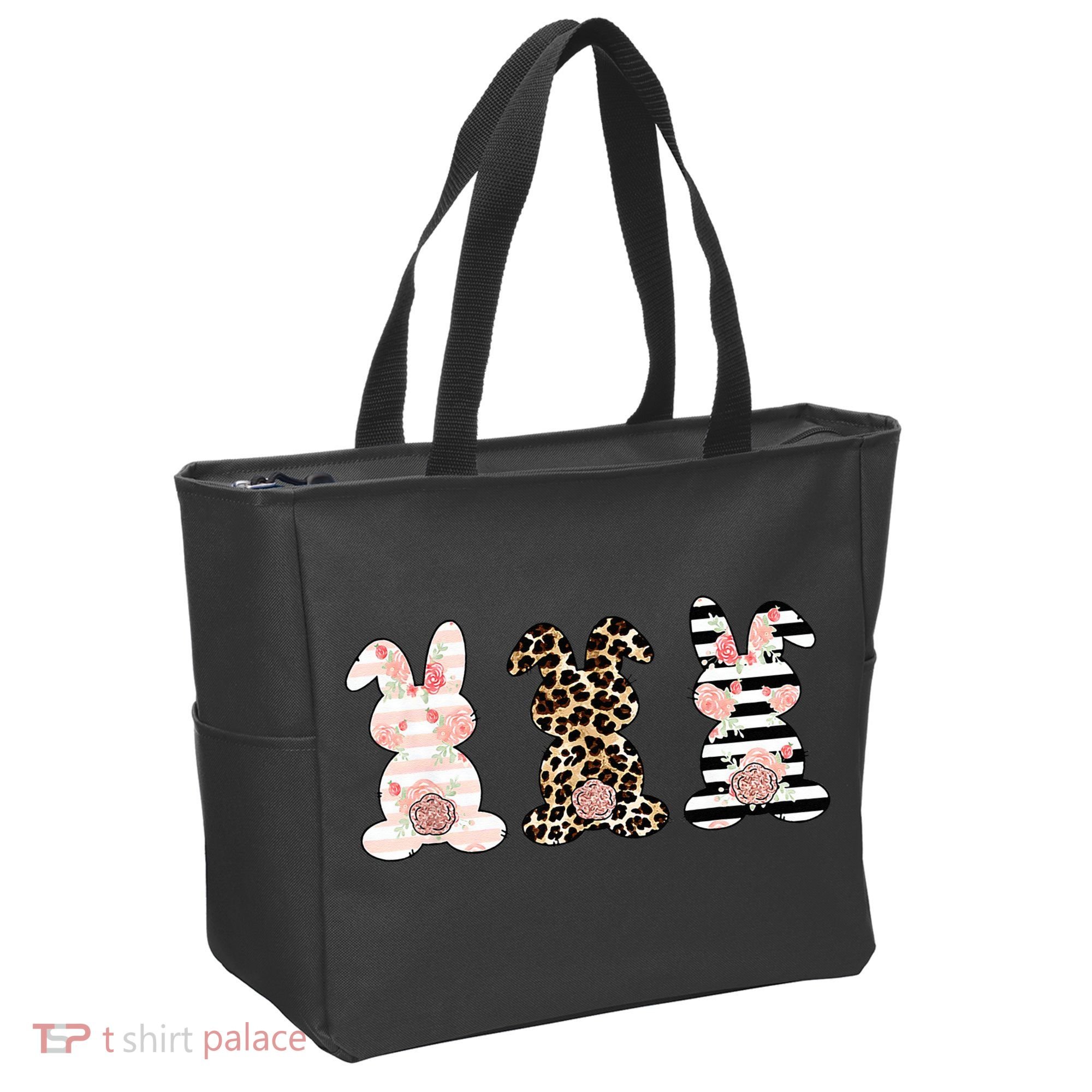 Leopard Easter Bunny Rabbit Trio Cute Easter Tote Bag