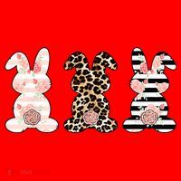 Leopard Easter Bunny Rabbit Trio Cute Easter Santa Hat thumb 1