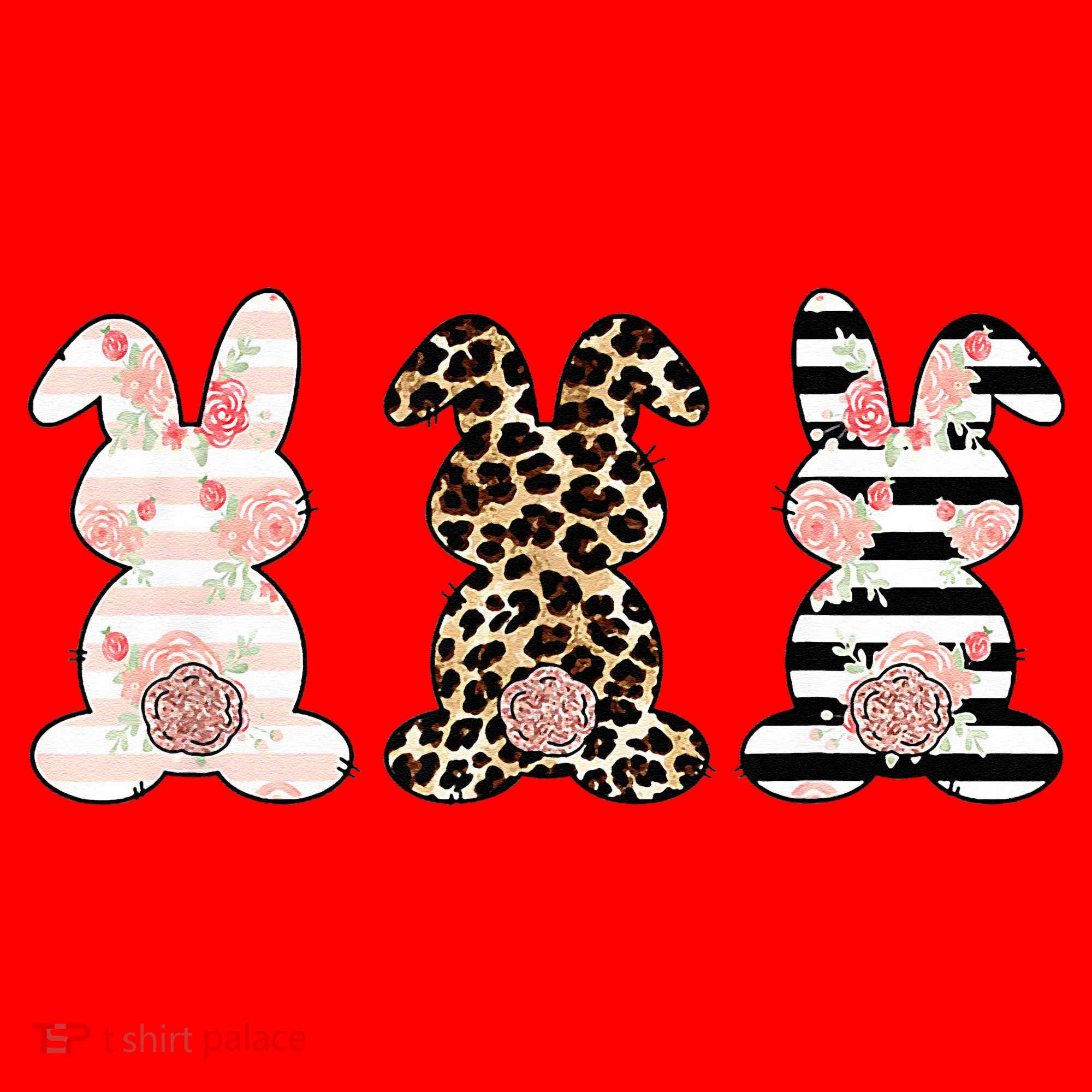 Leopard Easter Bunny Rabbit Trio Cute Easter Santa Hat