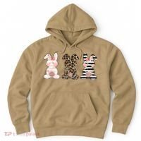 Leopard Easter Bunny Rabbit Trio Cute Easter Hoodie thumb 0