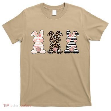 Leopard Easter Bunny Rabbit Trio Cute Easter T-Shirt