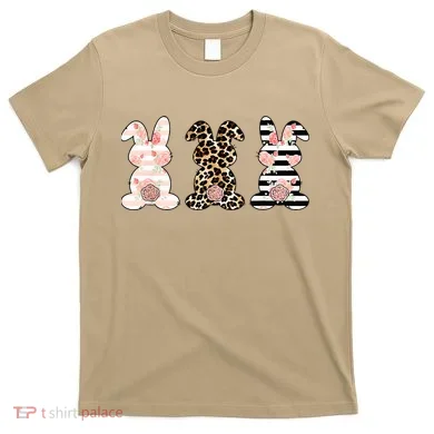 Leopard Easter Bunny Rabbit Trio Cute Easter T-Shirt