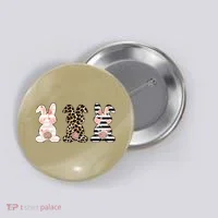 Leopard Easter Bunny Rabbit Trio Cute Easter Button thumb 0