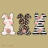 Leopard Easter Bunny Rabbit Trio Cute Easter Polo thumb 2