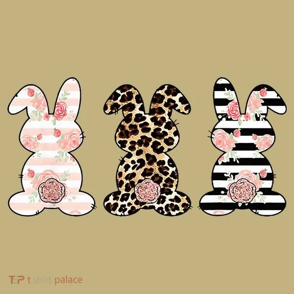 Leopard Easter Bunny Rabbit Trio Cute Easter Polo
