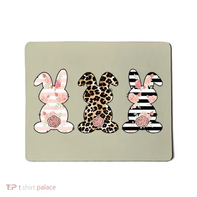 Leopard Easter Bunny Rabbit Trio Cute Easter Mousepad
