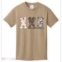 Leopard Easter Bunny Rabbit Trio Cute Easter Kids T-Shirt thumb 0