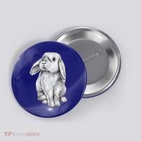 Lop Eared Bunny Rabbit Cute Gift Button thumb 0