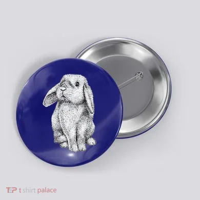 Lop Eared Bunny Rabbit Cute Gift Button
