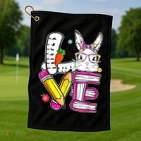 Love Easter Bunny School Golf Towel thumb 1