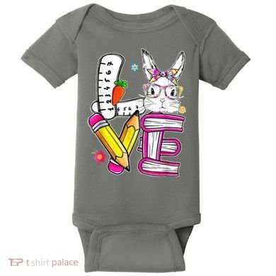 Love Easter Bunny School Baby Bodysuit