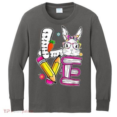 Love Easter Bunny School Kids Long Sleeve Shirt
