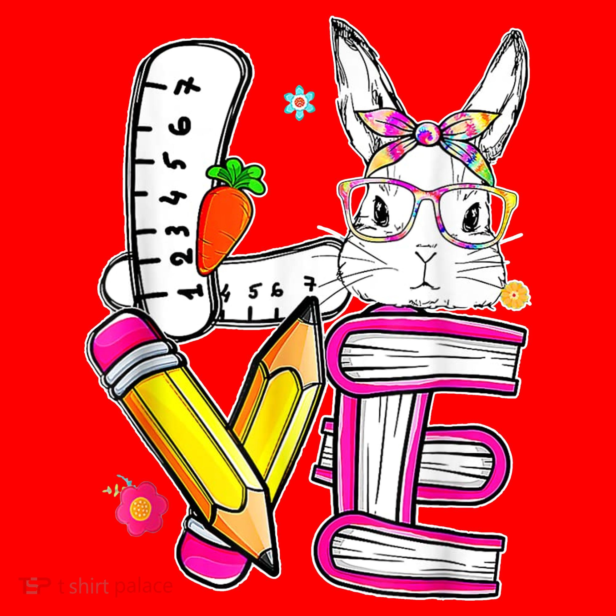 Love Easter Bunny School Santa Hat