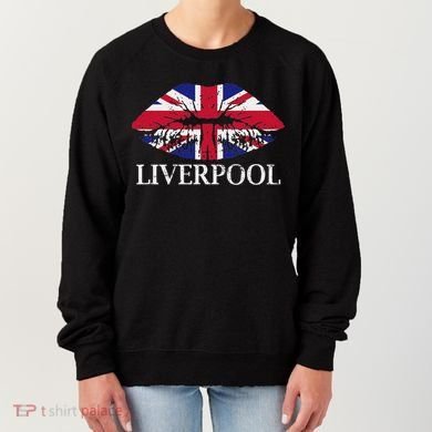 Liverpool England British Flag Lips Women's Sweatshirt