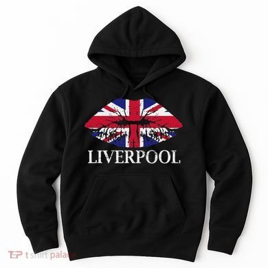 Liverpool England British Flag Lips Hoodie