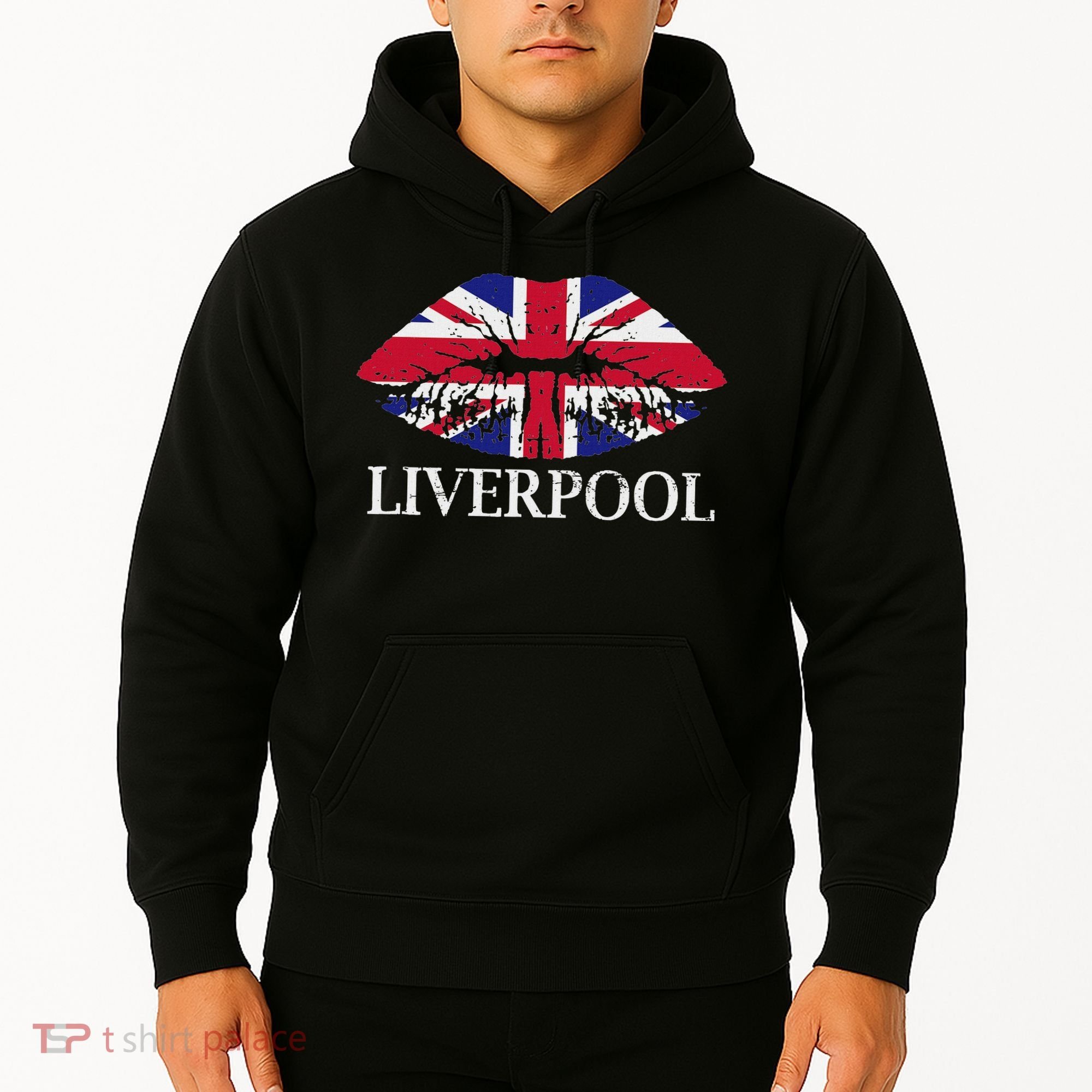 Liverpool England British Flag Lips Hoodie