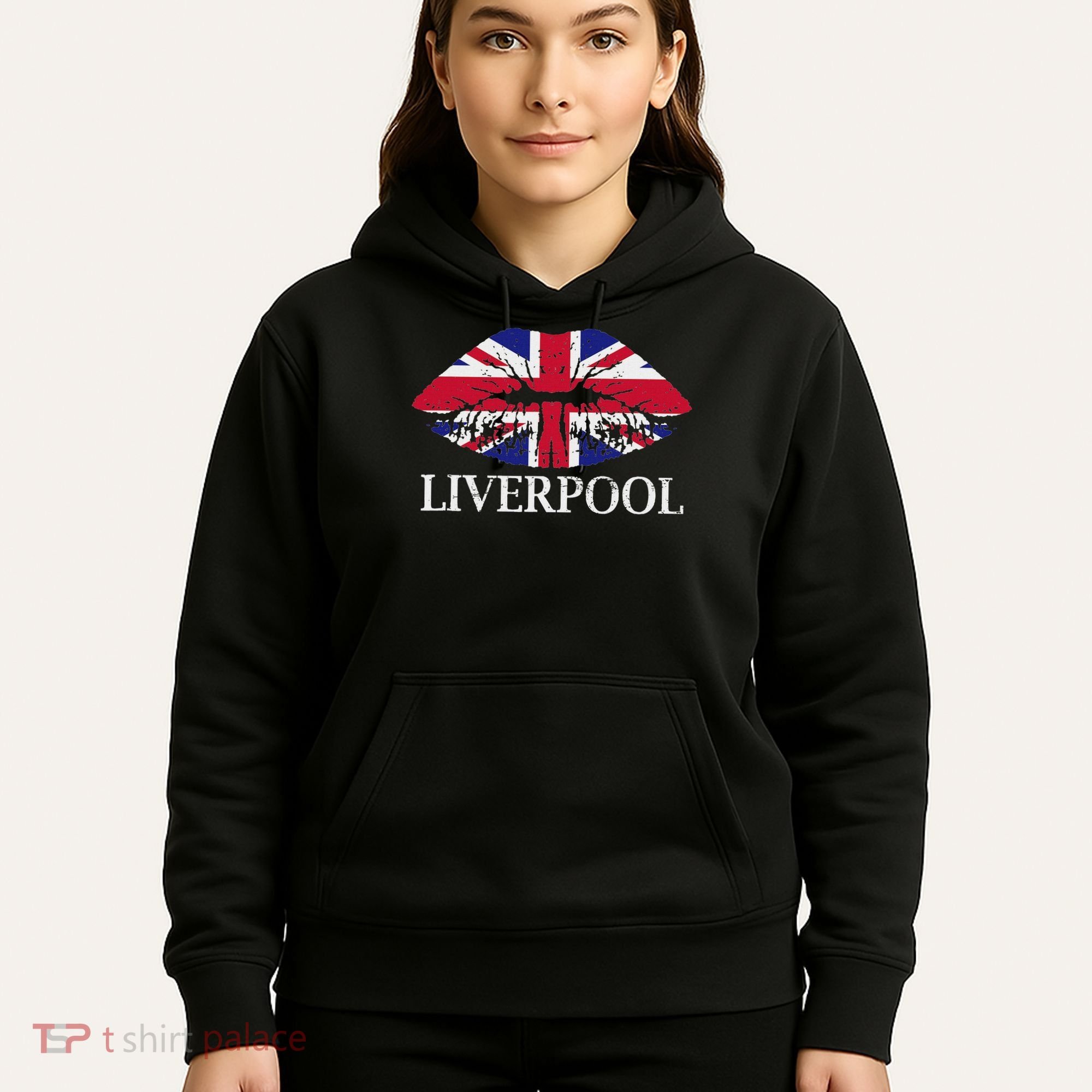 Liverpool England British Flag Lips Hoodie