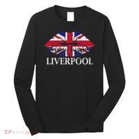 Liverpool England British Flag Lips Long Sleeve Shirt thumb 0