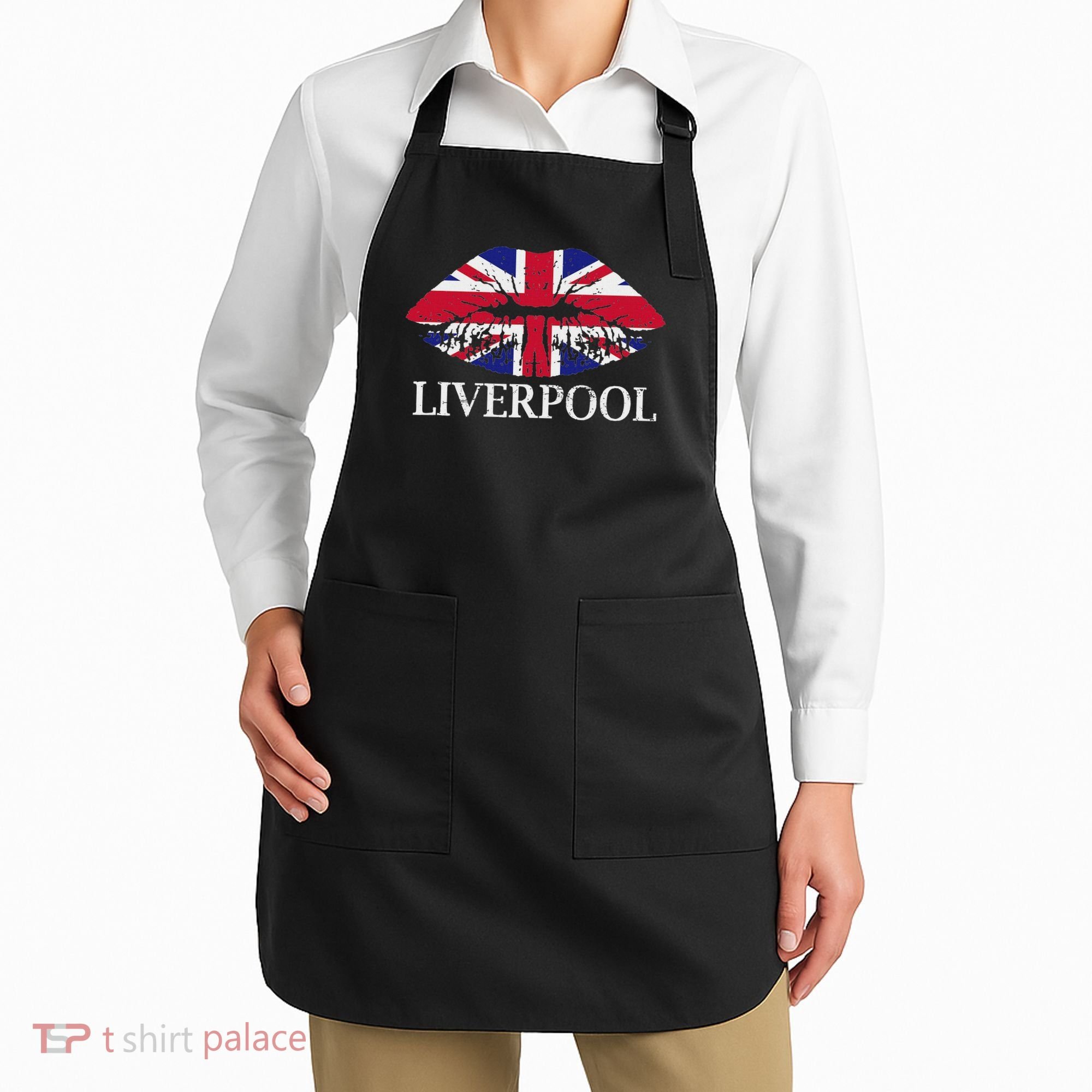 Liverpool England British Flag Lips Apron