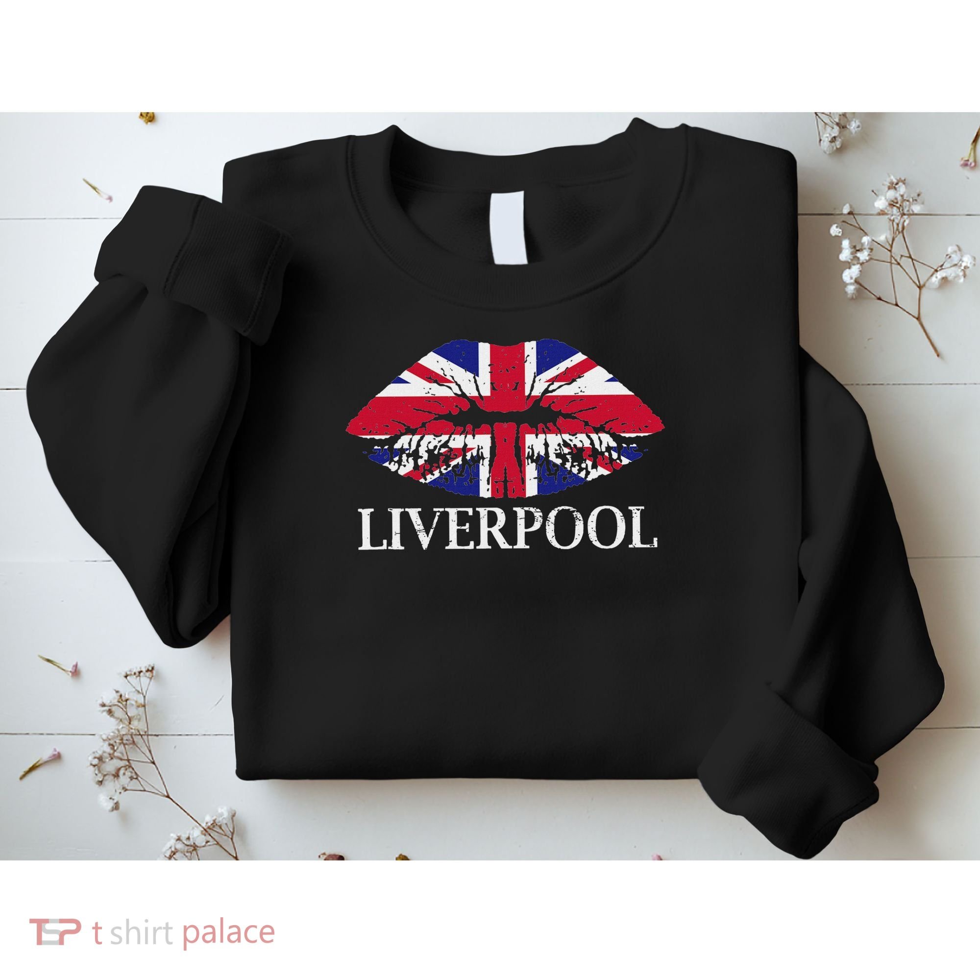 Liverpool England British Flag Lips Sweatshirt
