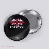 Liverpool England British Flag Lips Button thumb 0