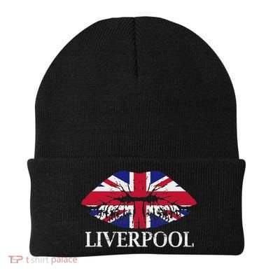 Liverpool England British Flag Lips Beanie