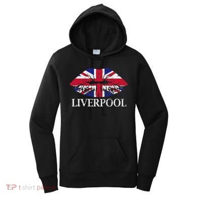 Liverpool England British Flag Lips Women's Hoodie