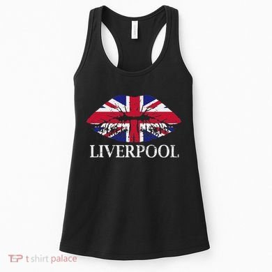 Liverpool England British Flag Lips Women's Tank Top