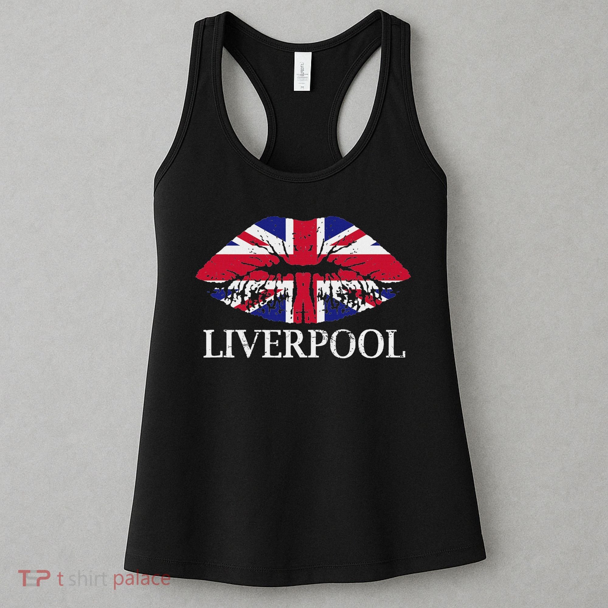 Liverpool England British Flag Lips Women's Tank Top