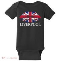 Liverpool England British Flag Lips Baby Bodysuit thumb 0