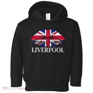 Liverpool England British Flag Lips Toddler Hoodie