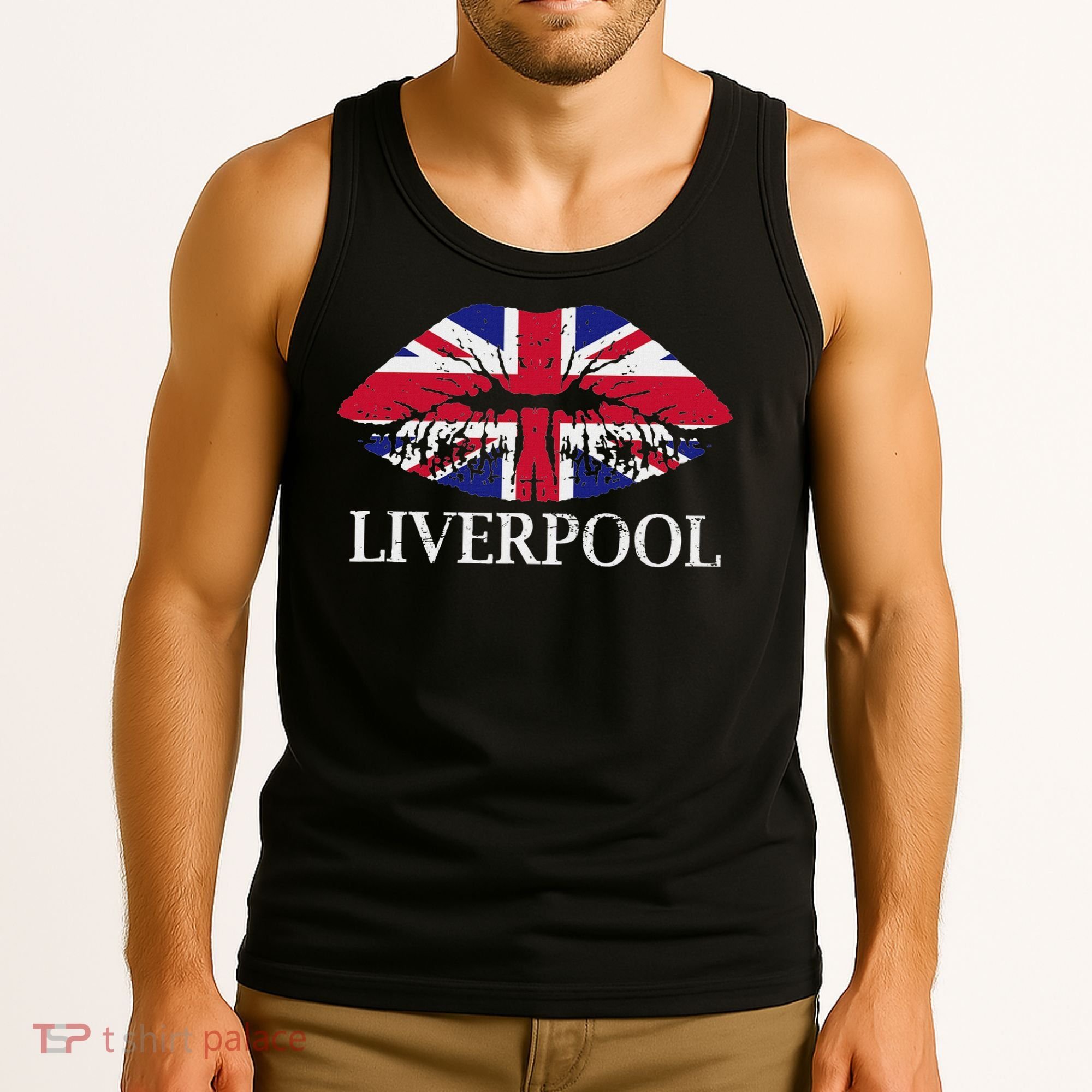 Liverpool England British Flag Lips Tank Top