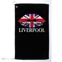 Liverpool England British Flag Lips Golf Towel thumb 0