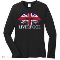 Liverpool England British Flag Lips Women's Long Sleeve Shirt thumb 0
