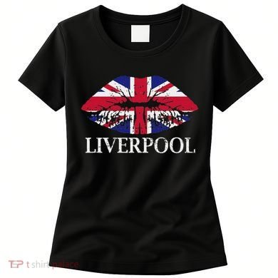 Liverpool England British Flag Lips Women's T-Shirt