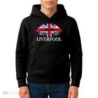 Liverpool England British Flag Lips Kids Hoodie thumb 4
